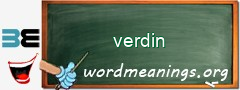 WordMeaning blackboard for verdin